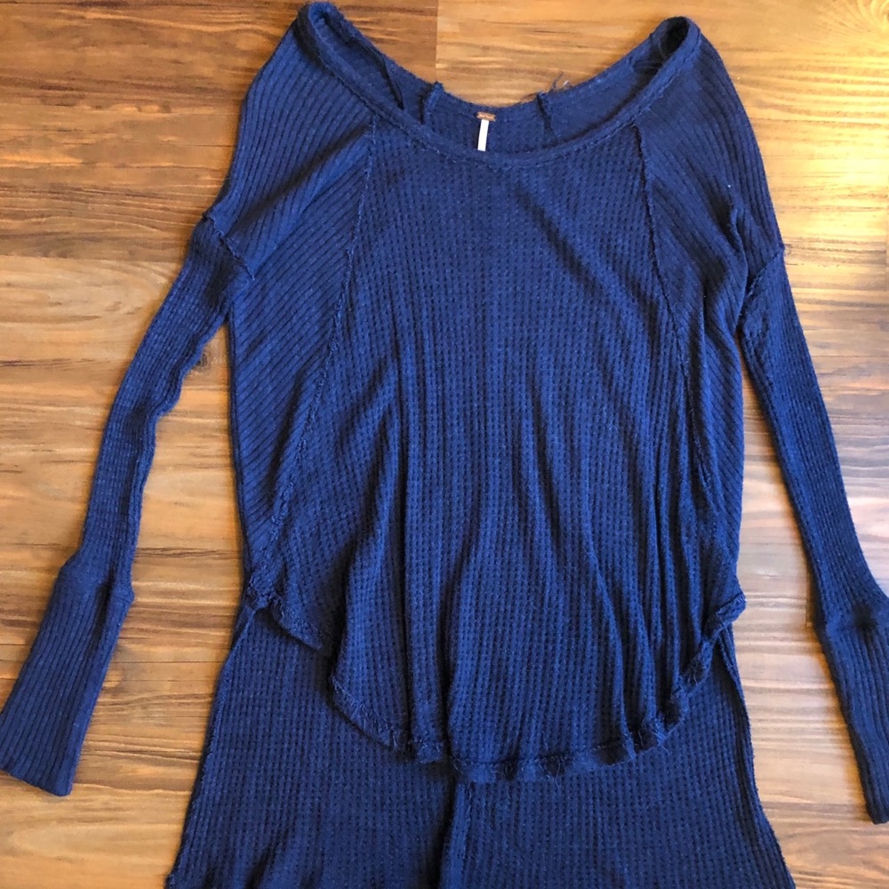 Free People waffle knit long sleeve